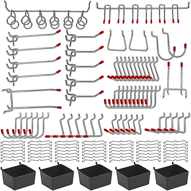 Workshop Tools Board - 114 Pcs Set Pengait Pegboard Logam