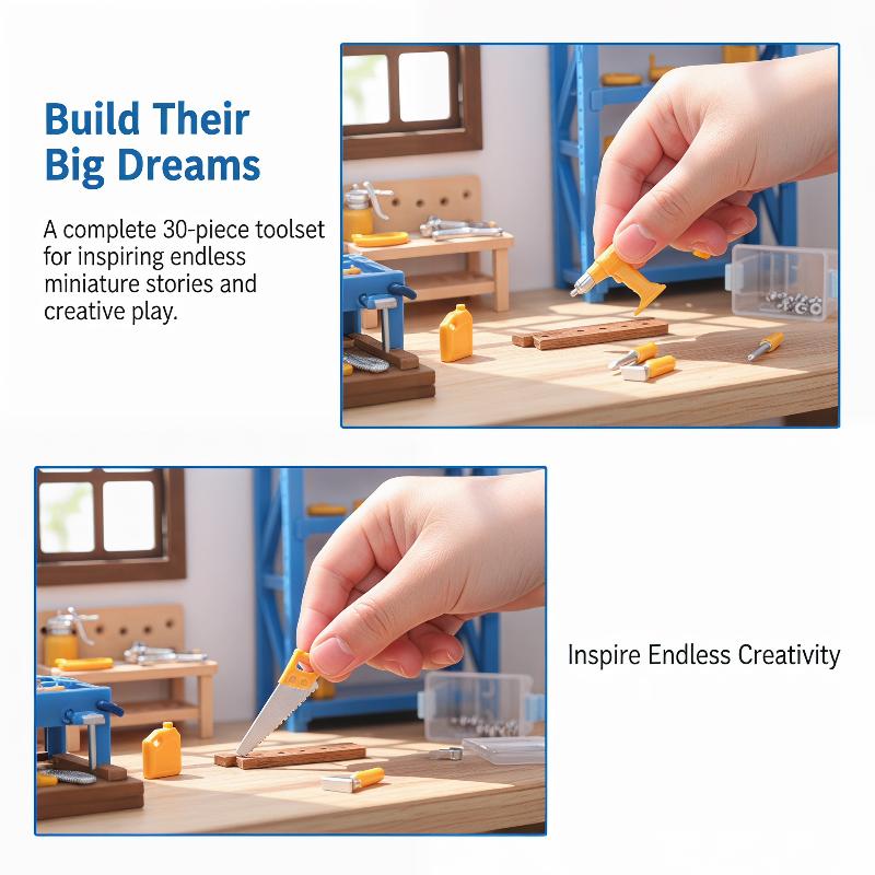 Mini Workshop Tools - Set Peralatan Mini Bengkel Rumah Boneka