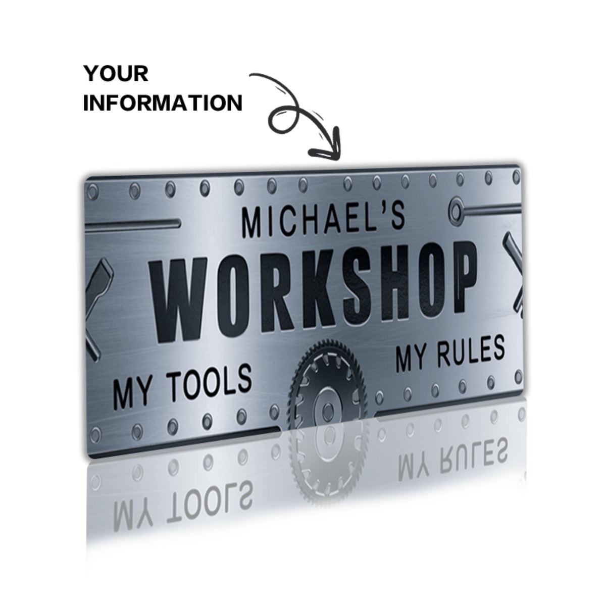 Papan Nama Aluminium Workshop  - Tools Name In Workshop ulasan dan harga