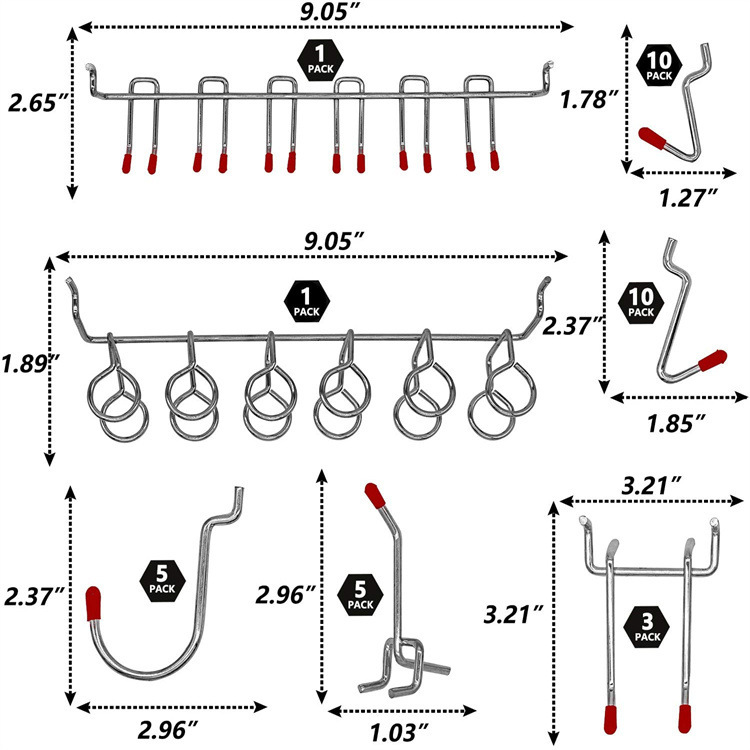 114 Pcs Set Pengait Pegboard L - Workshop Tools Board ulasan dan harga