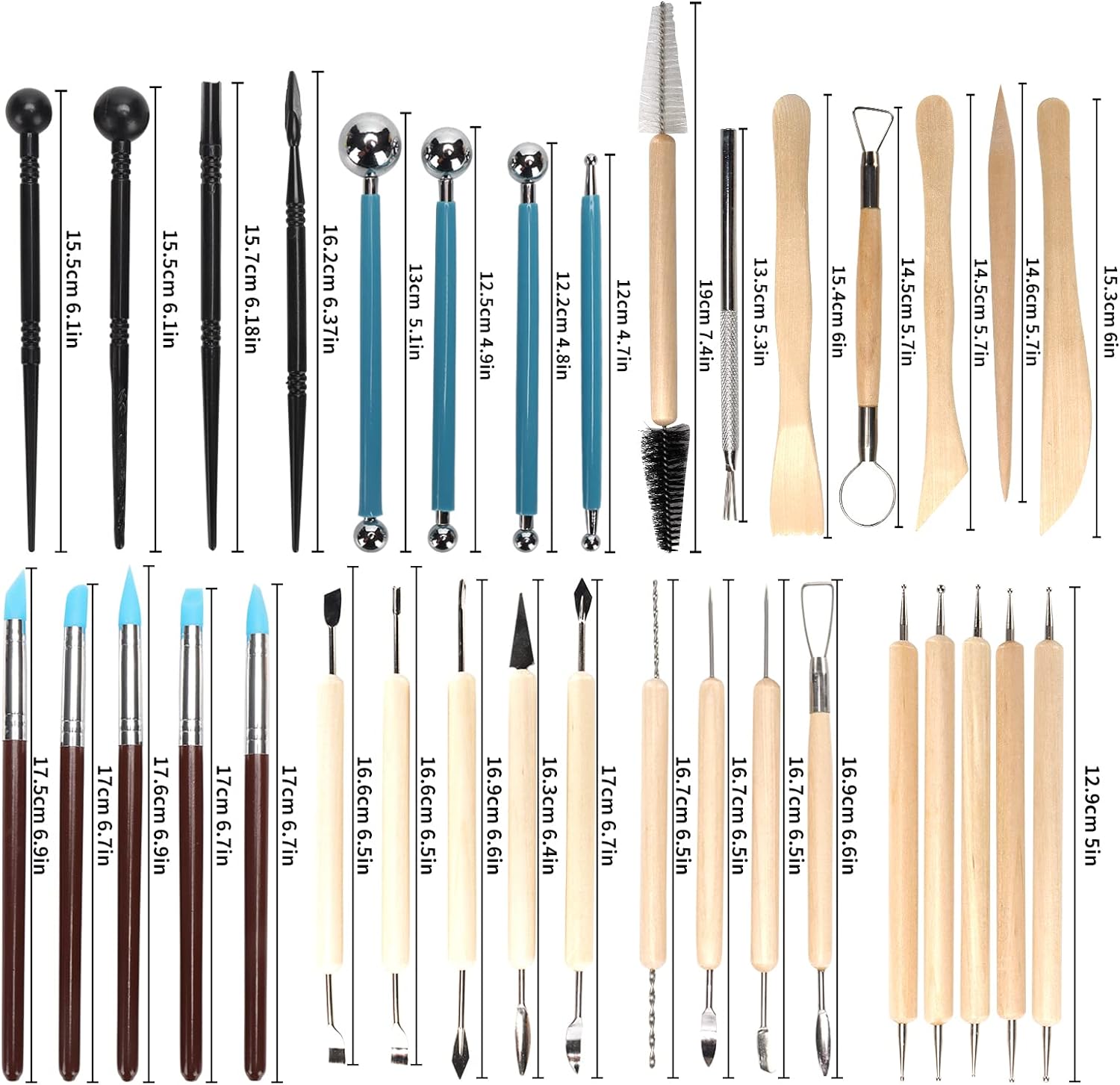 Kit alat patung tanah liat tem - Chisel Set Wood ulasan dan harga