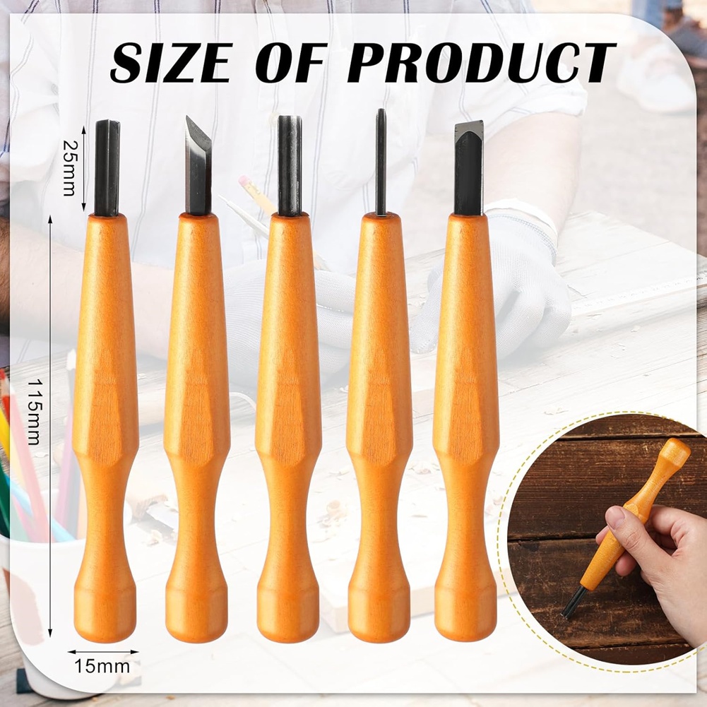 5 Pcs Set Alat Ukir Linocut Pi - Chisel Set Wood ulasan dan harga