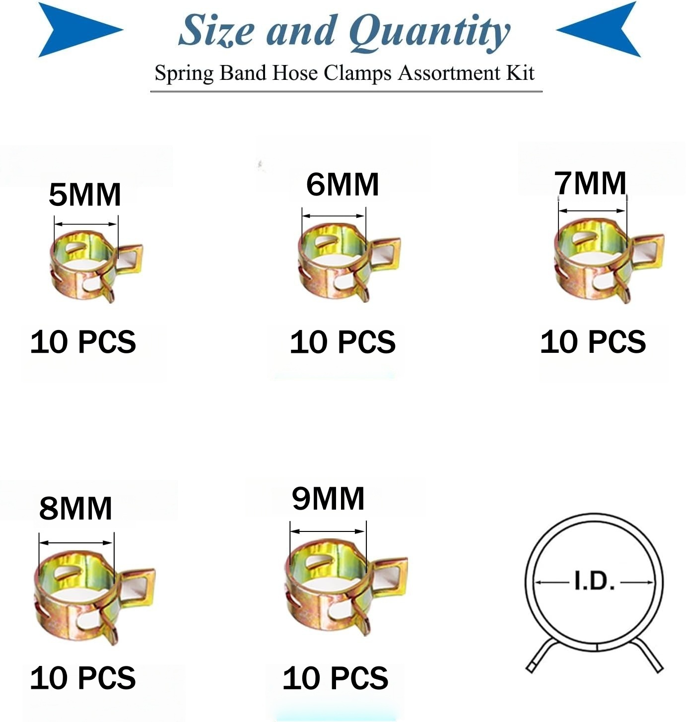 50 PCS Penjepit Pegas 5mm 6mm  - Pipe Clamp Bar ulasan dan harga
